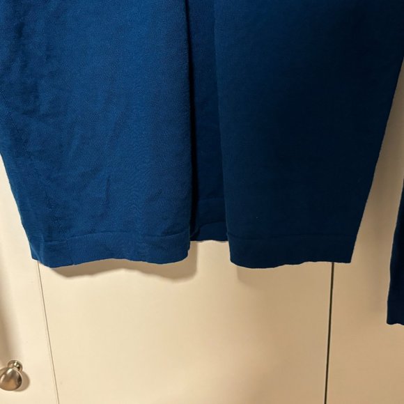 Patrick Assaraf Blue V-neck Blue Wool Sweater- Small - Picture 3 of 7